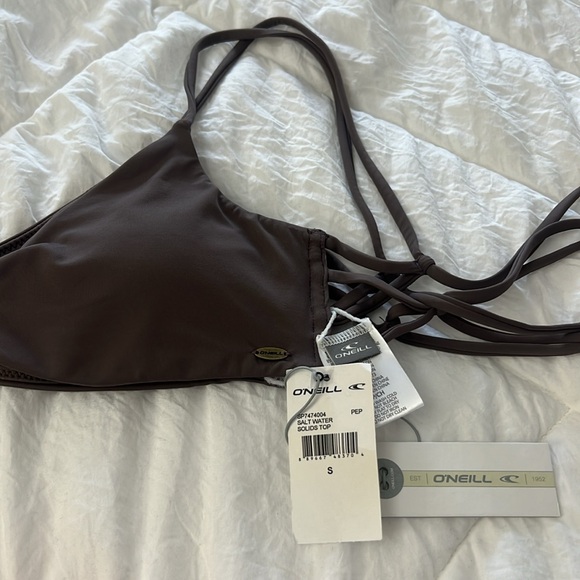 O’Neill Sz: Small Salt Water Bralette Top Deep Taupe Color - Brand NWT - Picture 7 of 12